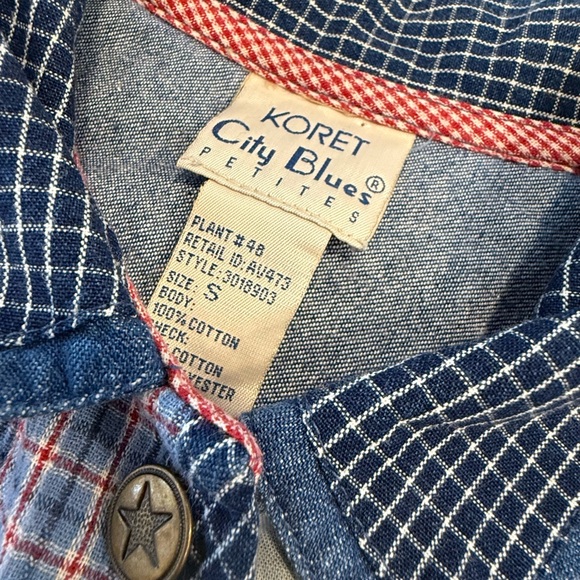 Koret vintage denim western vest patchwork floral button up SZ SP - Picture 7 of 12